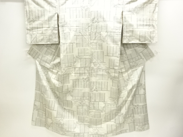 JAPANESE KIMONO / ANTIQUE KIMONO / SILK / TOKAMACHI TSUMUGI / WOVEN FLOWER